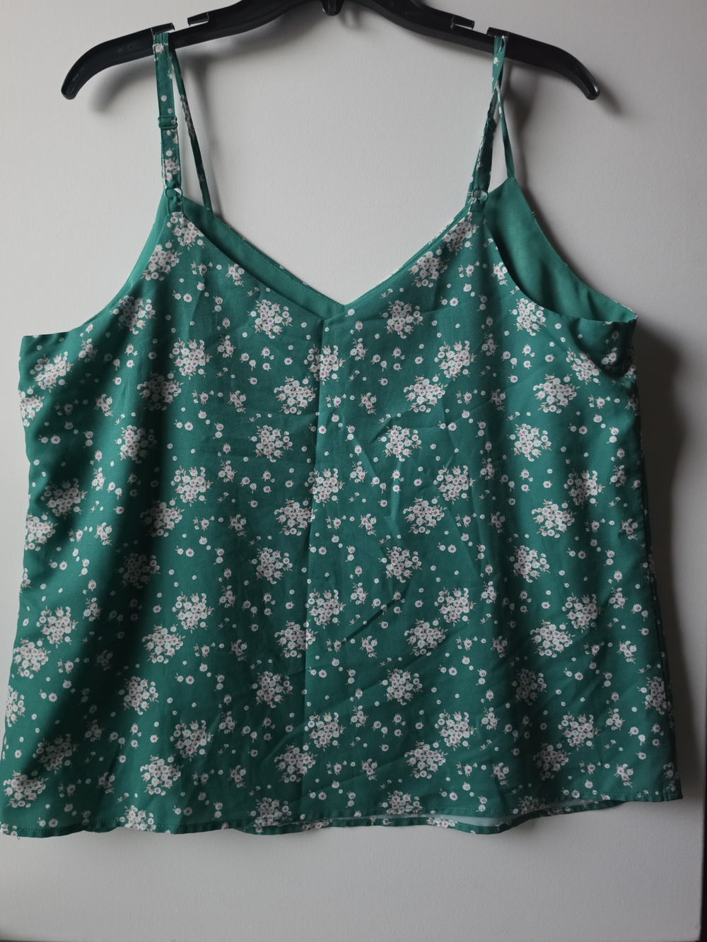 Skies Are Blue Green Floral Spaghetti Strap Cami